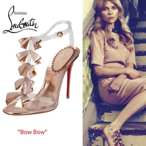 Christian Louboutin Shoes - Christian Louboutin Bow Bow 20th Anniversary Calfskin PVC Pumps 39 Peep Toe Heel
